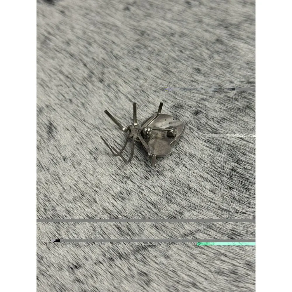 Native American Sterling Silver Turquoise Nugget Beetle Spider Bug Pin Brooch